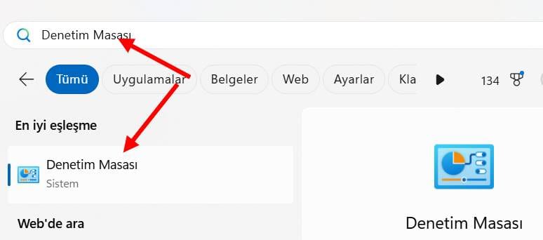 Windows Denetim Masası Nasıl Açılır? 1 baslat menusu denetim masasi acma