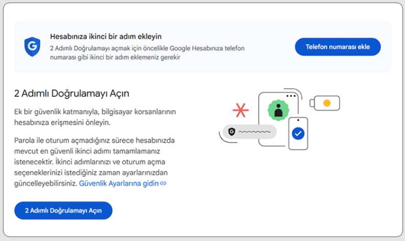 google iki adimli dogrulama 1