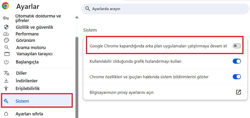 Etkili Google Chrome Hızlandırma Yöntemleri 2 Arka Plan Uygulamalarini Devre Disi Birakma