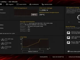 Modern anakart UEFI BIOS ayarları arayüzü ekranı