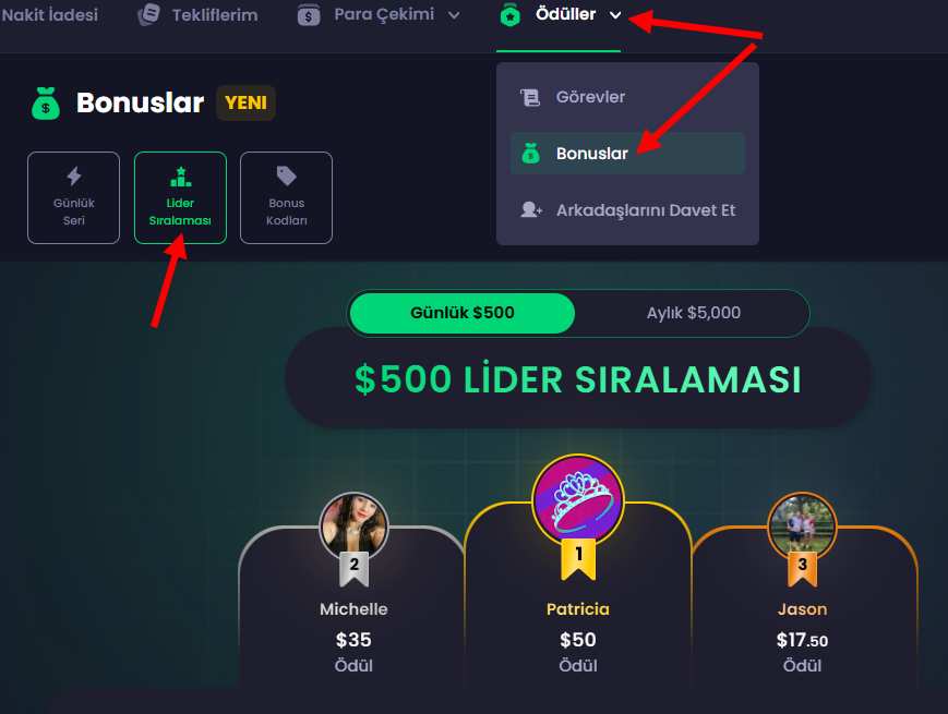 FreeCash Görev Sitesi İle Para Kazanma 3 freecash lider siralamasi